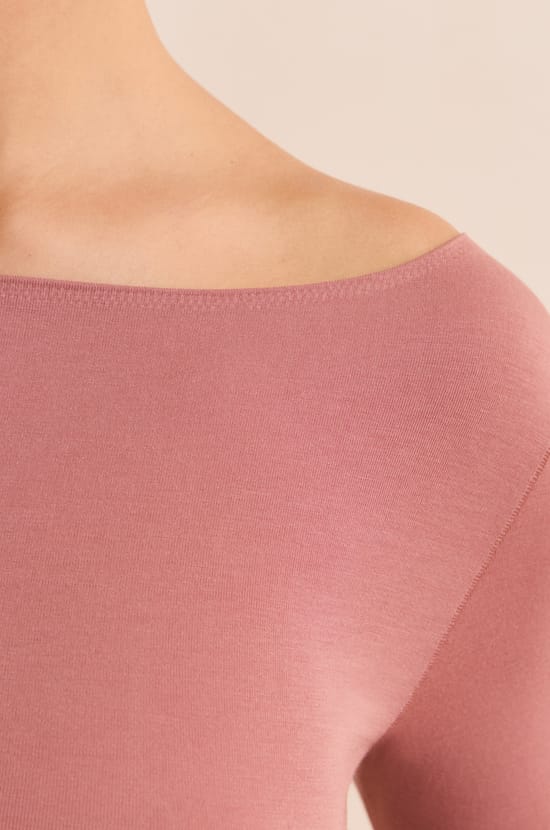 T-shirt thermique col bateau;${refinementColor}