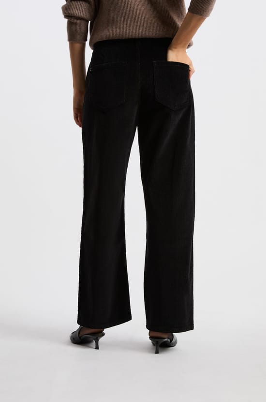 Straight cotton corduroy-effect trousers;${refinementColor}