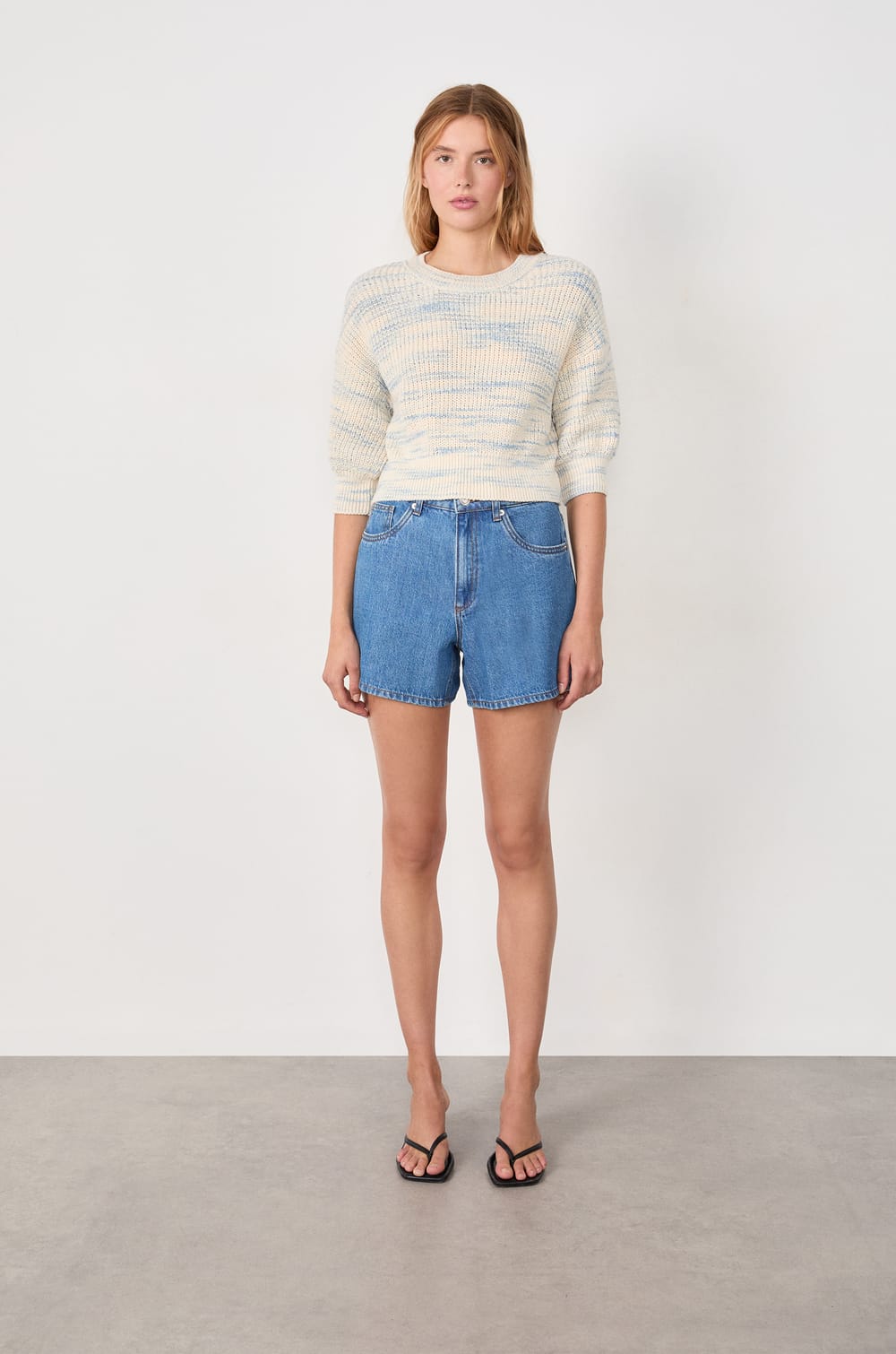 3/4 Sleeve Sweater;${refinementColor}