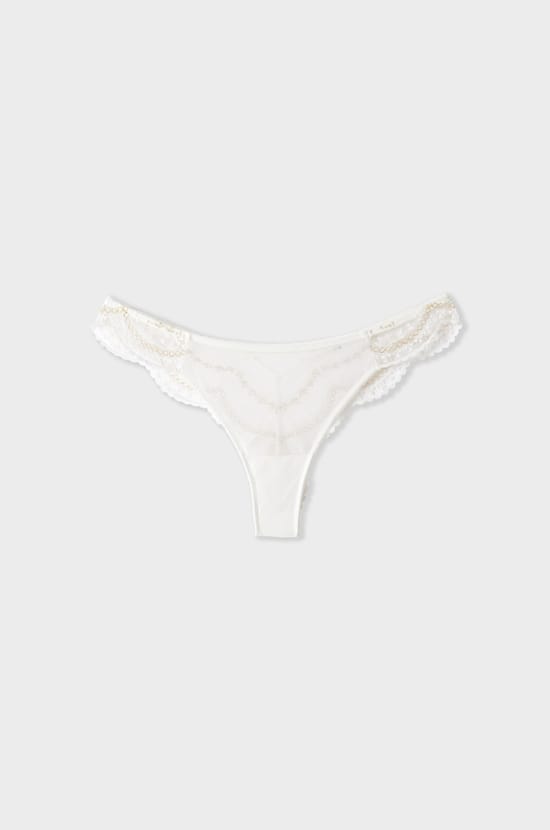 Tanga mit irisierender Stickerei;${refinementColor}