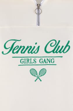 Sweatshirt en coton avec &eacute;criture "tennis club";${refinementColor}