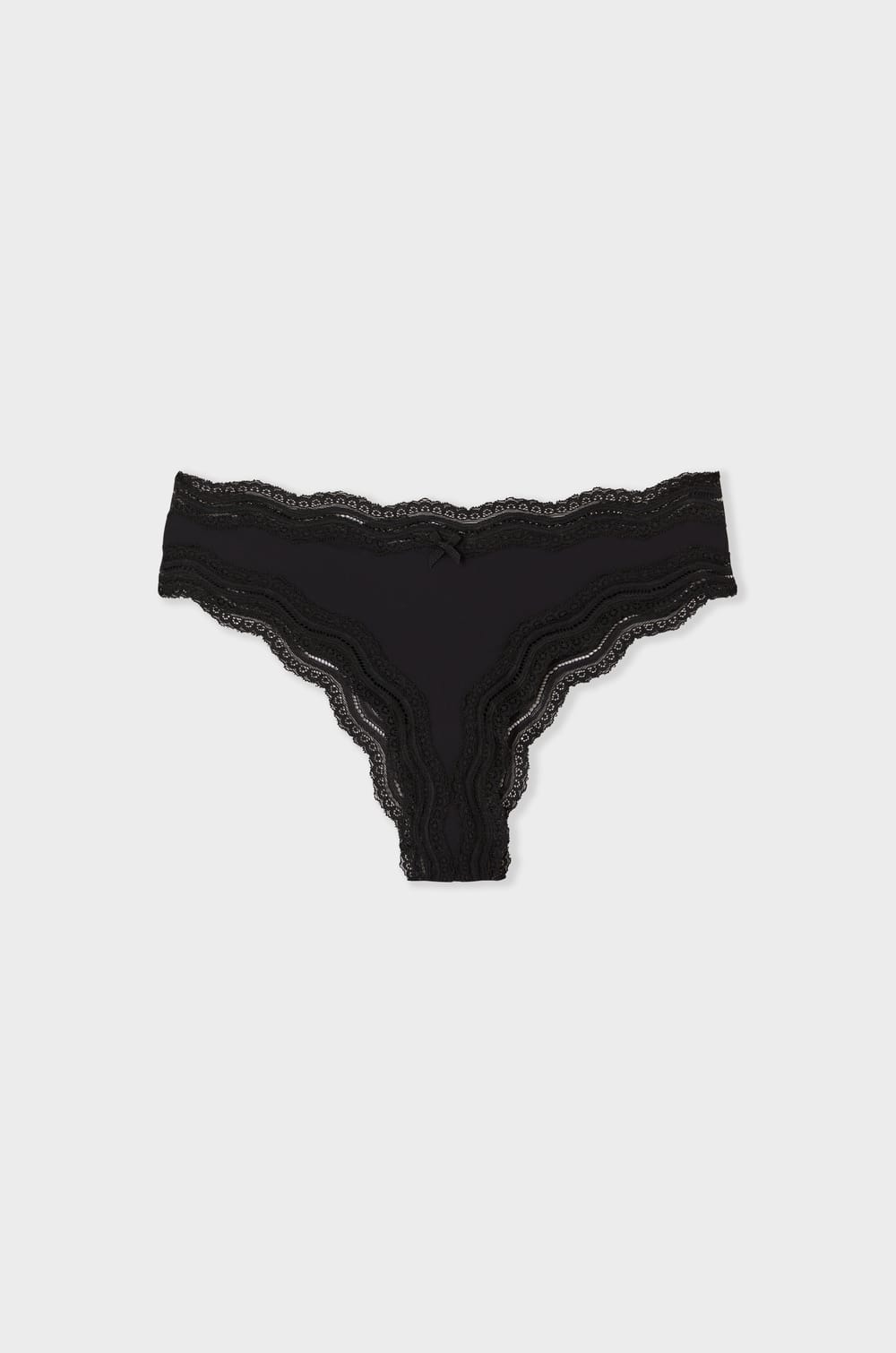 Microfibre Tanga with Lace Edges;${refinementColor}