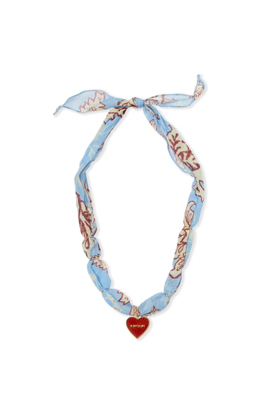 Cotton Scarf with Charms;${refinementColor}