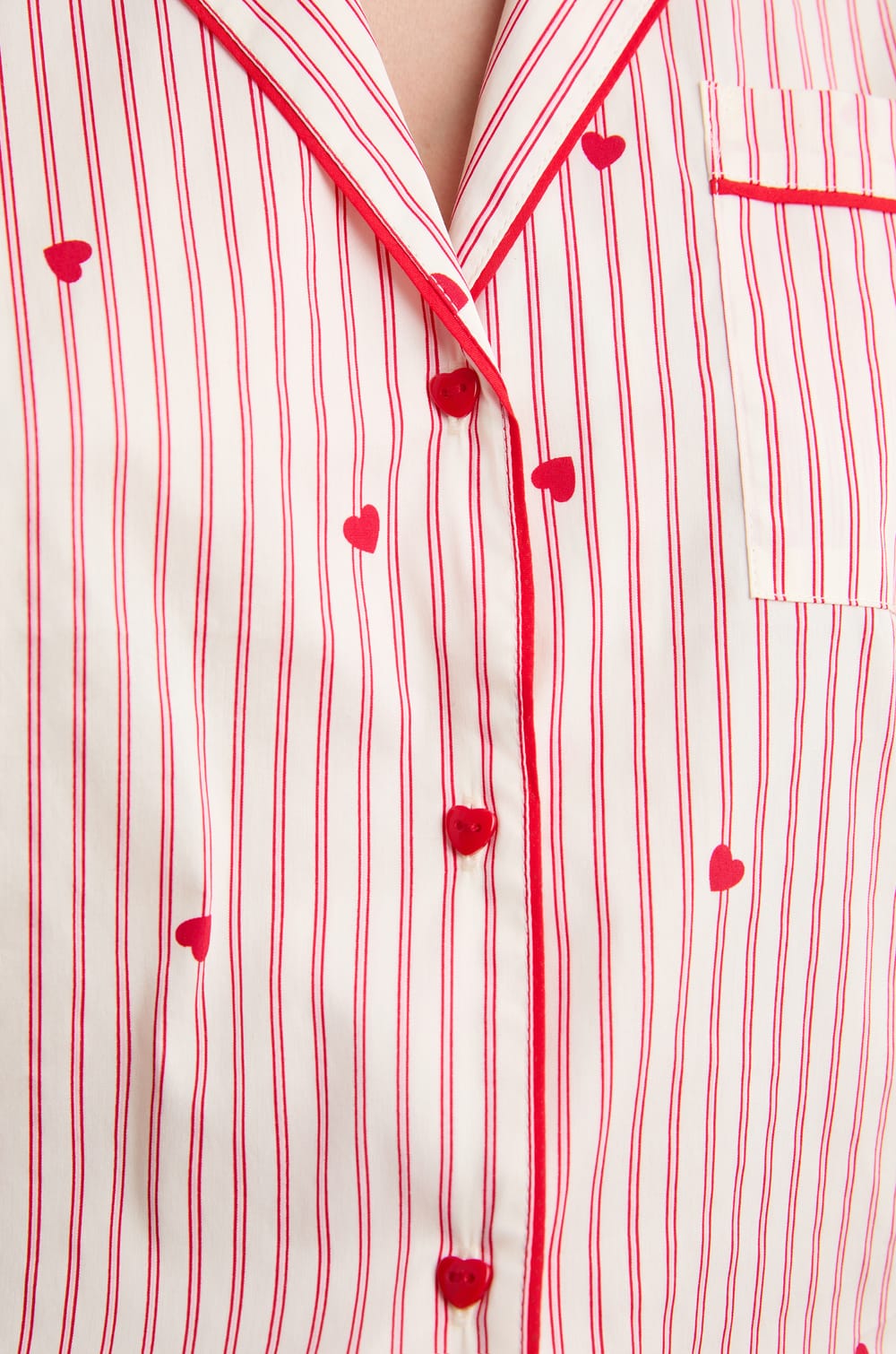 Chemise &agrave; rayures et c&oelig;urs avec coton;${refinementColor}