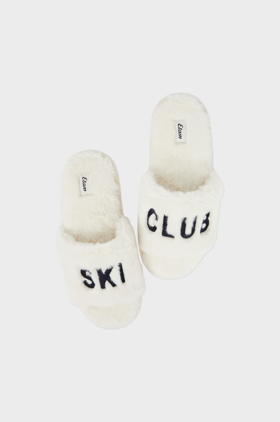 Chaussons tongs en fausse fourrure;${refinementColor}
