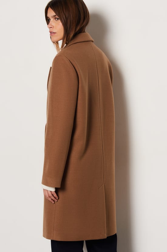 Manteau long boutonné avec laine;${refinementColor}