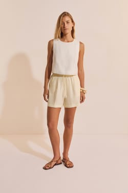 Short &eacute;lastiqu&eacute; avec lin;${refinementColor}