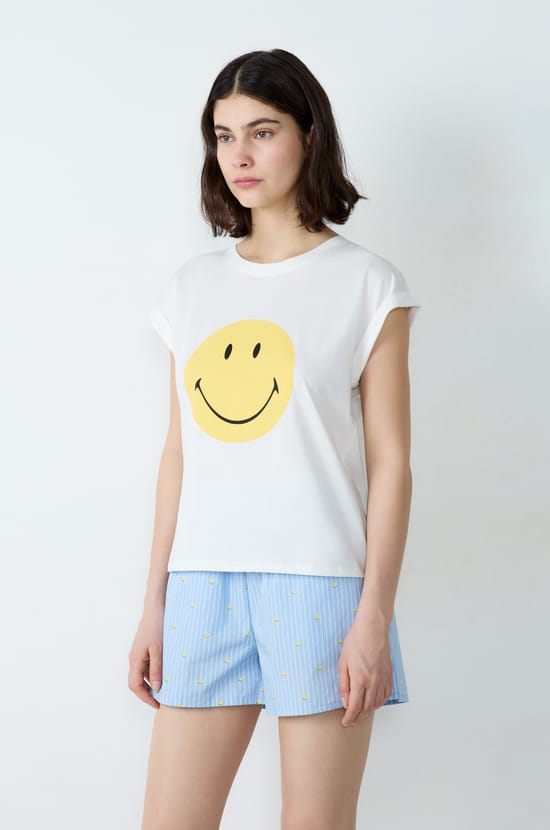Bawełniany t-shirt z krótkim rękawem Smiley®ORIGINALS;${refinementColor}