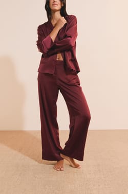 Pantalon de pyjama satin&eacute;;${refinementColor}