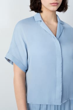 Однотонная рубашка с коротким рукавом;${refinementColor}