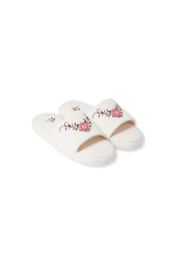 Chaussons tongs en coton &agrave; motif floral;${refinementColor}