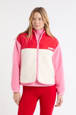 Veste chaude sherpa empi&egrave;cements contrast&eacute;s;${refinementColor}
