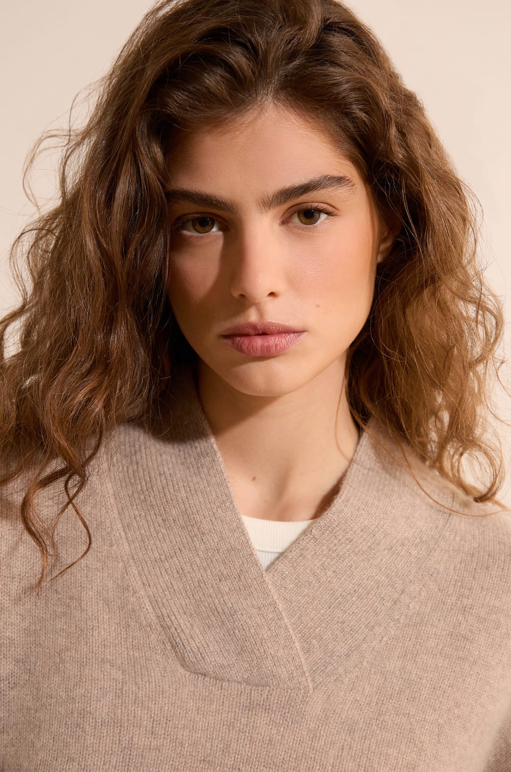 Pull manches longues 100% cachemire;${refinementColor}