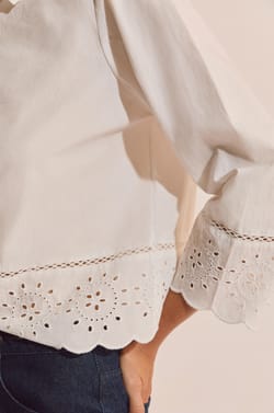 Chemise avec broderie en coton;${refinementColor}