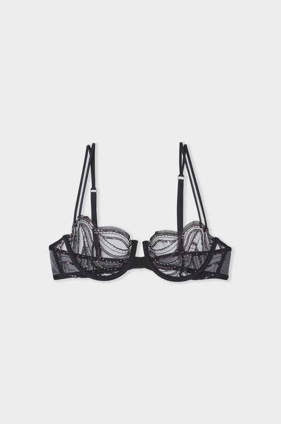 Bra No.9 - Balconette in Pearl Embroidery;${refinementColor}