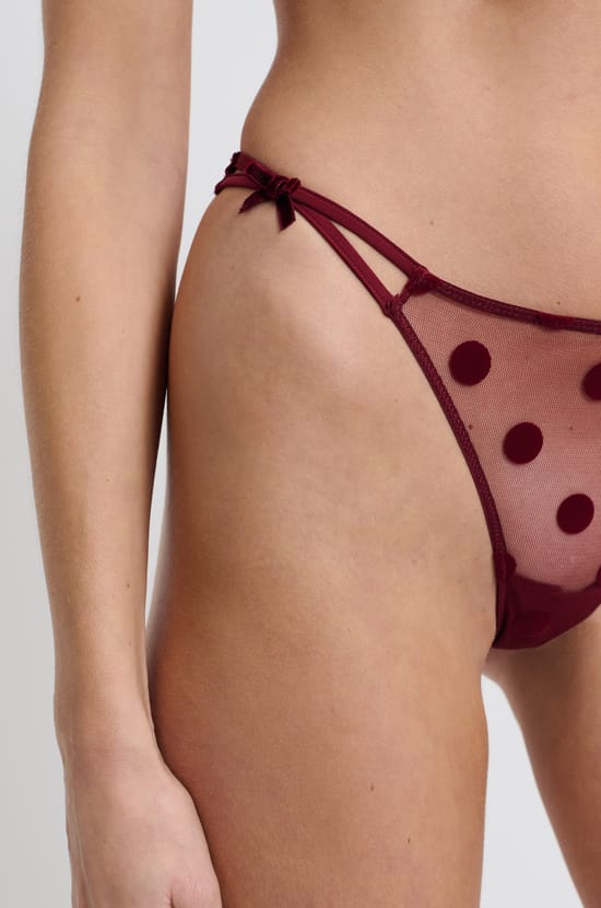 Flocked Tulle Tanga;${refinementColor}