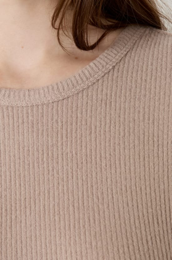 Short-sleeved ribbed T-shirt;${refinementColor}