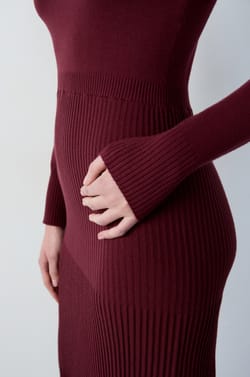 Long Ribbed Dress;${refinementColor}