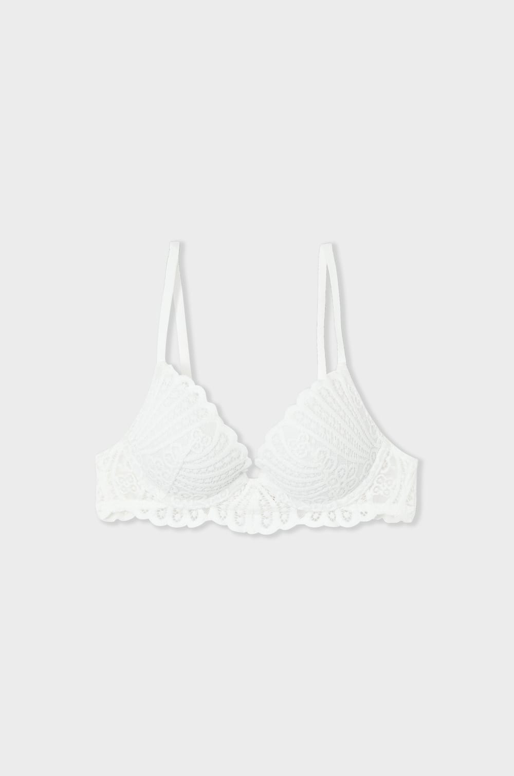 Soutien-gorge N.2 - Le push-up plongeant en broderie;${refinementColor}