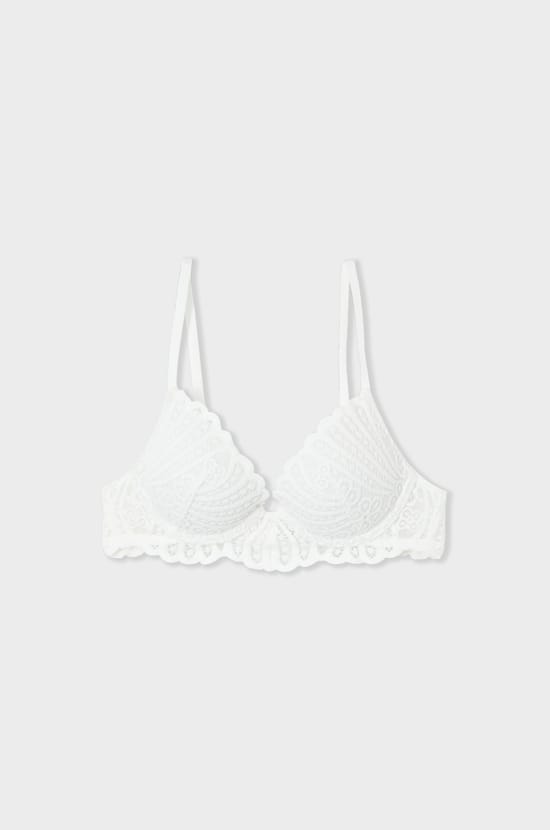 Soutien-gorge N.2 - Le push-up plongeant en broderie;${refinementColor}