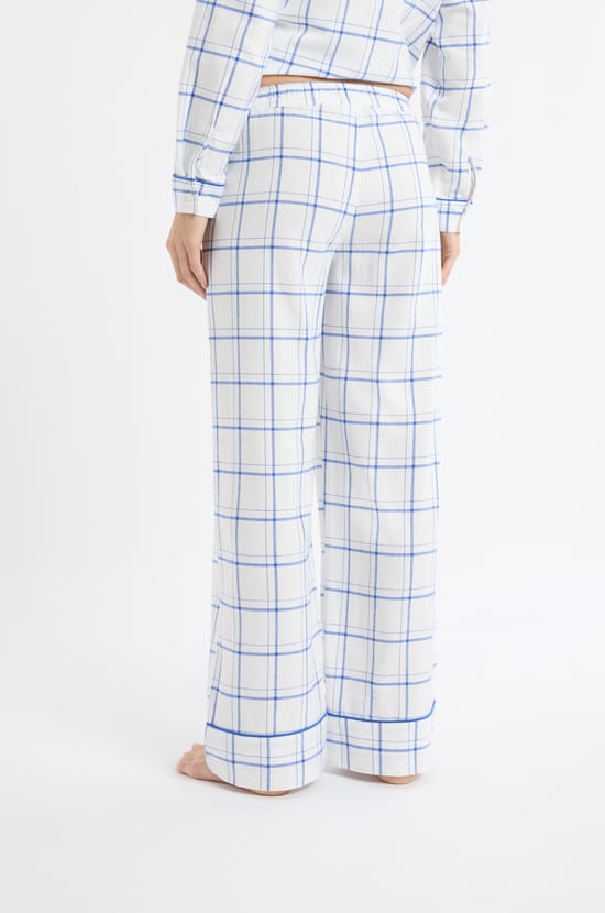 Pantalon de pyjama à carreaux en coton;${refinementColor}
