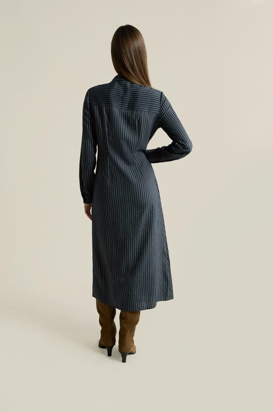 Robe longue &agrave; rayures effet cache-c&oelig;ur;${refinementColor}