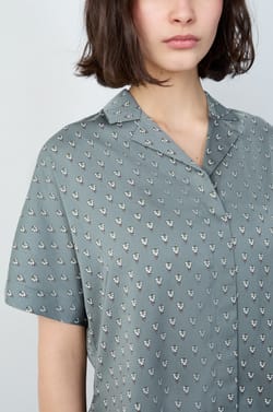 Short-Sleeved Pajama Shirt;${refinementColor}