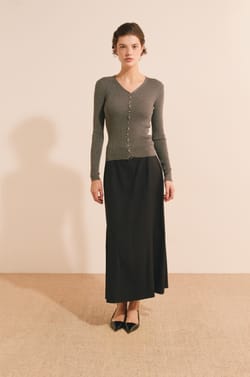 Cardigan c&ocirc;tel&eacute; &agrave; col V avec laine;${refinementColor}