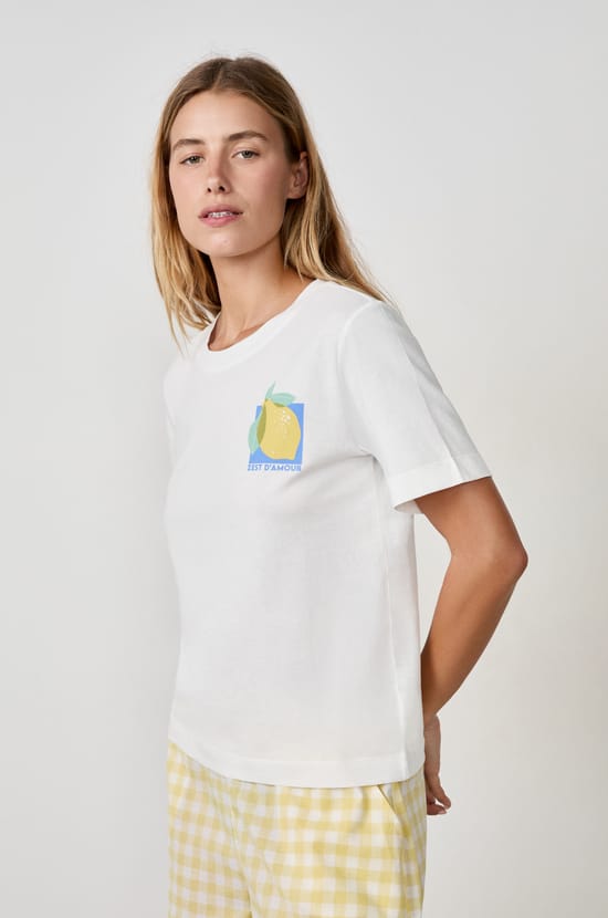 Short-sleeved cotton T-shirt "A zest of love;${refinementColor}