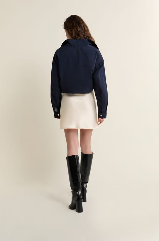 Jupe courte satin&eacute;e;${refinementColor}