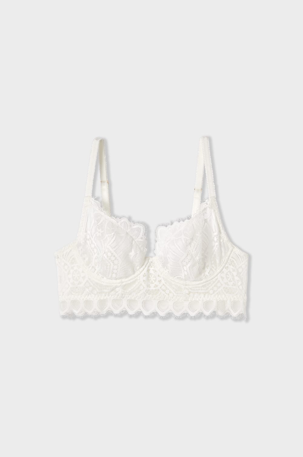 Embroidered Unlined Demi Bra;${refinementColor}