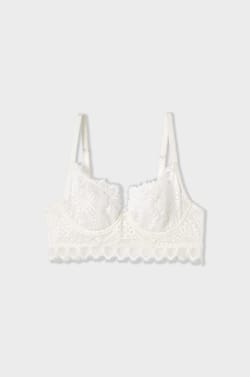Embroidered Unlined Demi Bra;${refinementColor}