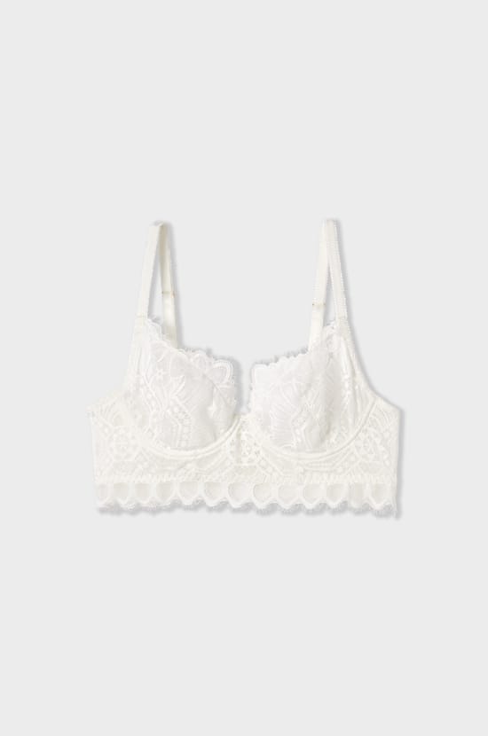 Embroidered Unlined Demi Bra;${refinementColor}