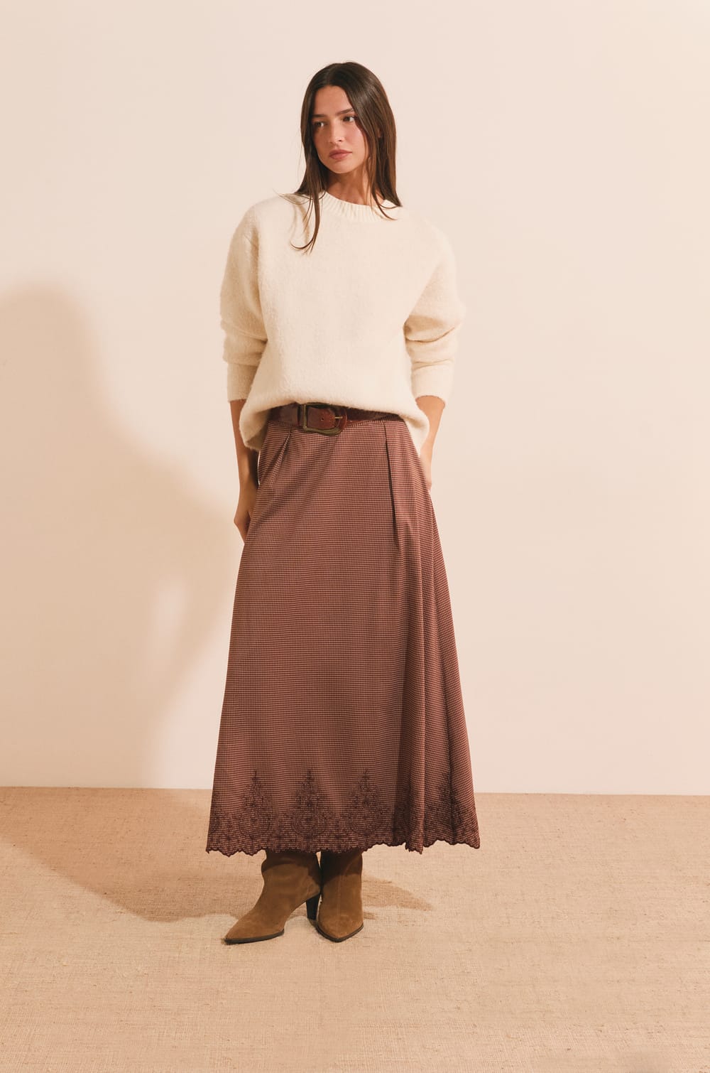 Pull manches longues avec laine;${refinementColor}