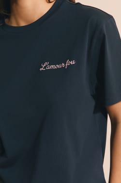 Camiseta de manga corta de algod&oacute;n bordada;${refinementColor}