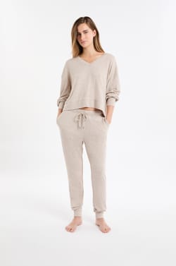 Pantalon de pyjama avec cordon;${refinementColor}