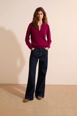 Pull col polo 100% cachemire;${refinementColor}