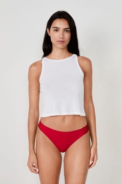 Microfiber And Lace Bikini;${refinementColor}