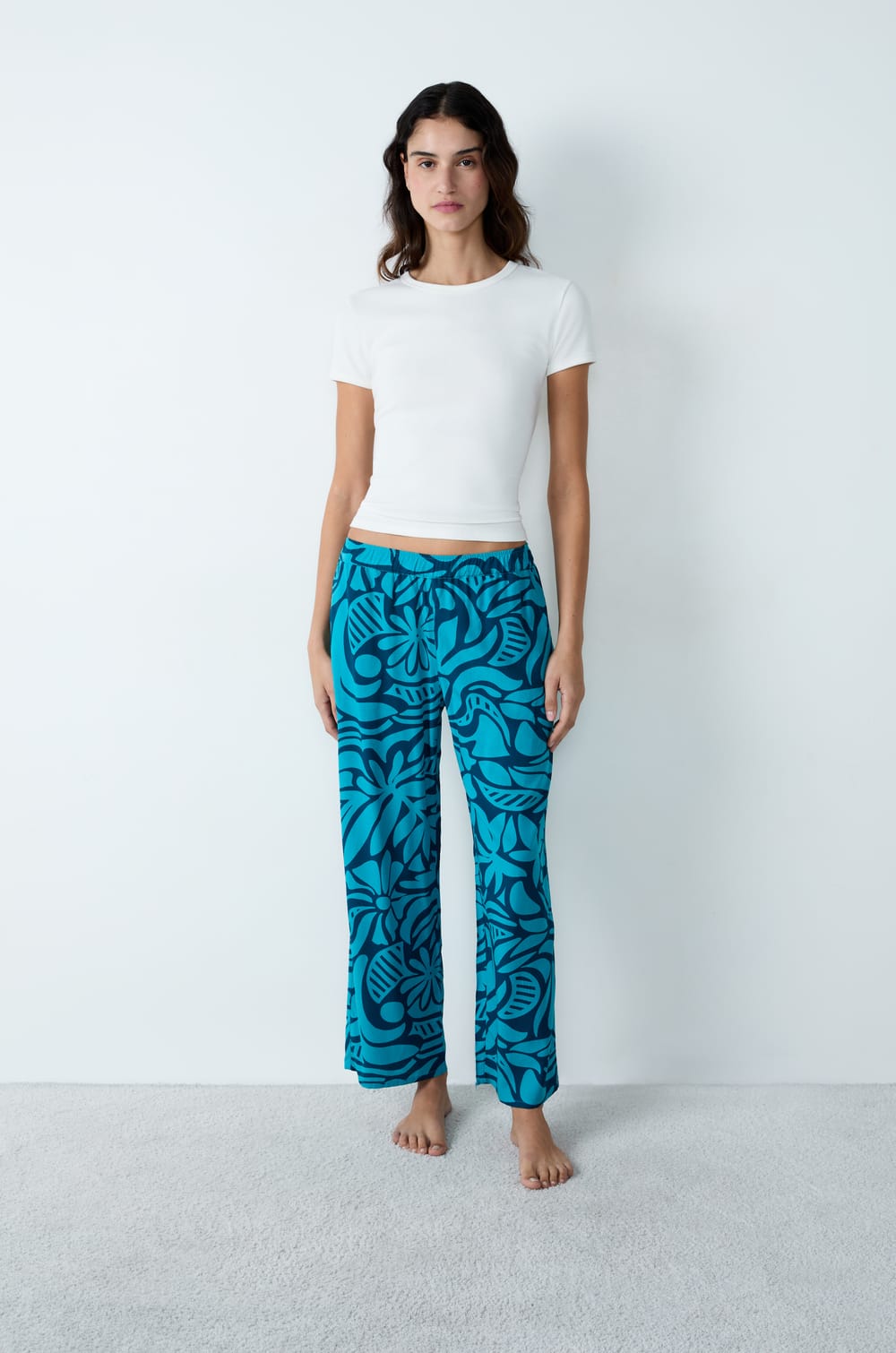 Pantalón de pijama estampado;${refinementColor}
