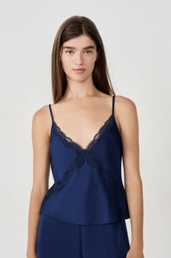 Satin Camisole with Thin Straps;${refinementColor}