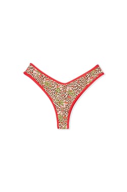 Bas de maillot de bain br&eacute;silien high leg &agrave; imprim&eacute; l&eacute;opard & &agrave; fleurs;${refinementColor}