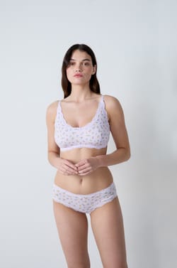 Printed Bralette with Nursing Clips;${refinementColor}