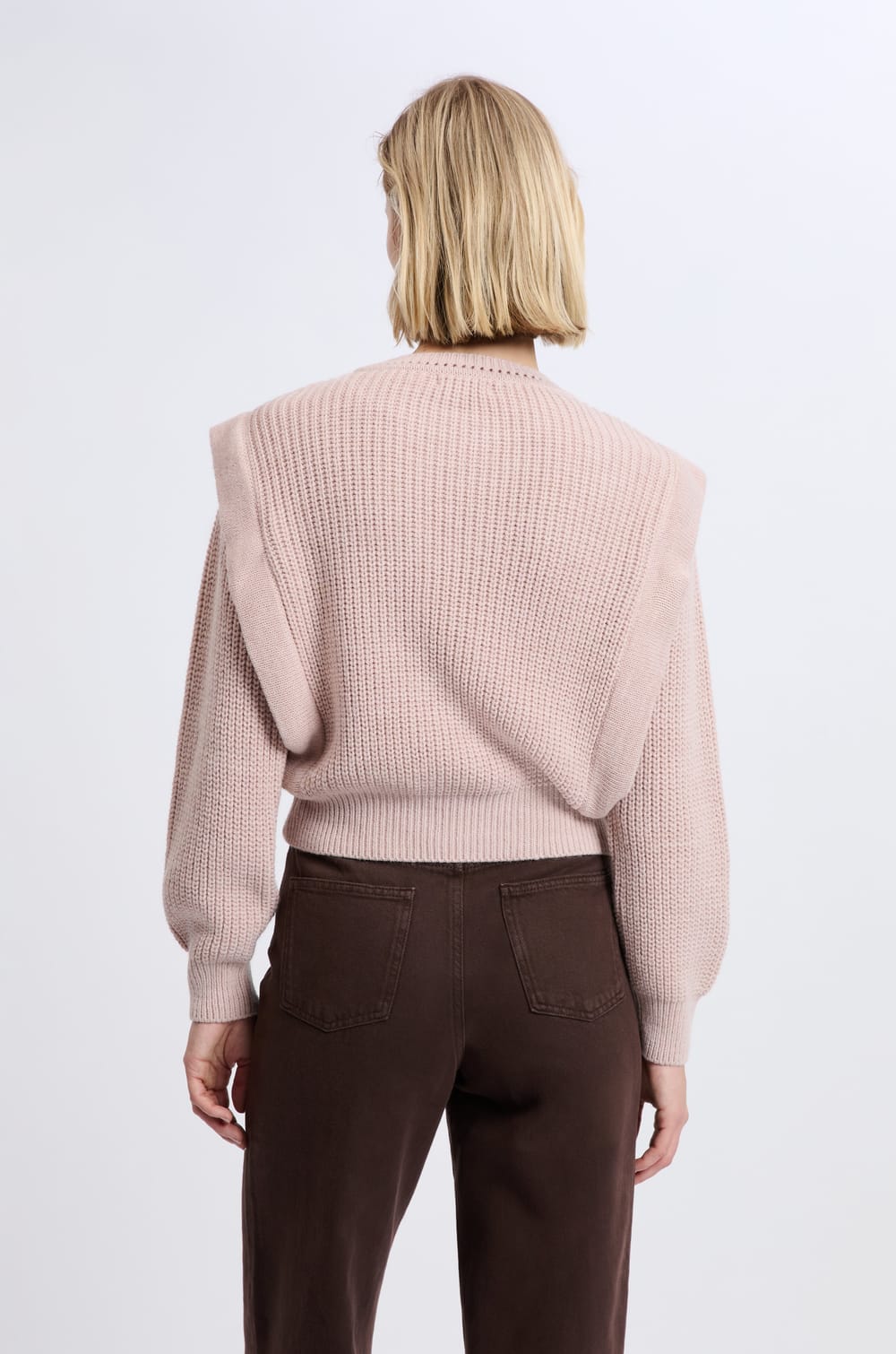 Wool Sweater With Shoulder Pads;${refinementColor}