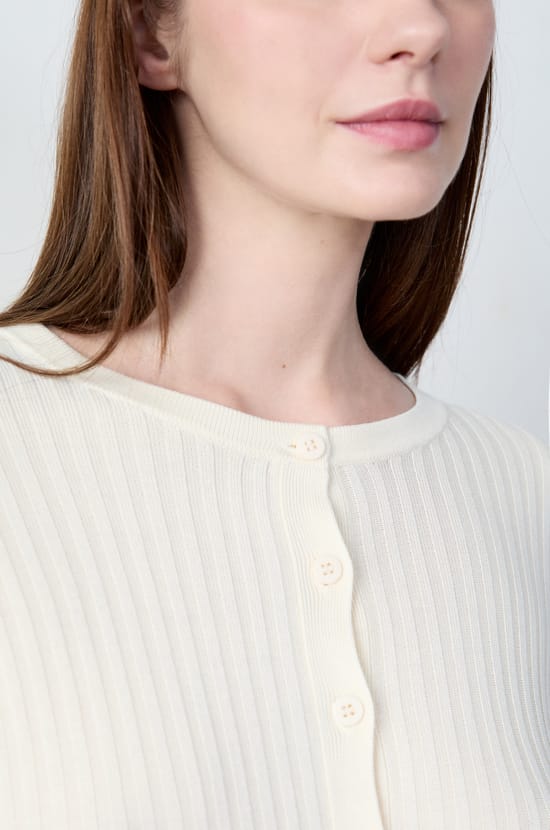 Knitted Button-Up Cardigan;${refinementColor}