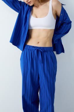 Pantalon de pyjama en coton à rayures;${refinementColor}