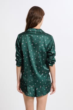 2-Piece Satin-Effect Patterned Pajama Set;${refinementColor}
