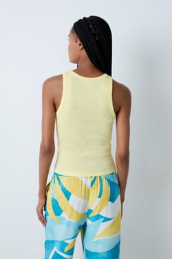 Ribbed Cotton Tank Top;${refinementColor}
