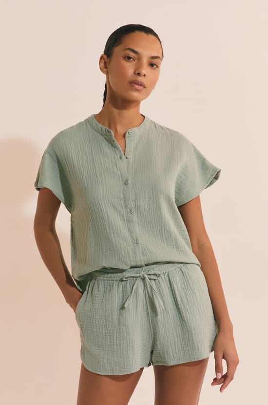 Short de pyjama en coton;${refinementColor}