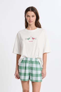 Short de pyjama à carreaux en coton;${refinementColor}
