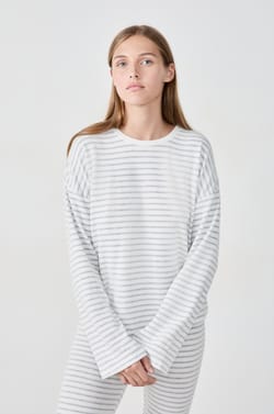 Sweatshirt &agrave; rayures;${refinementColor}